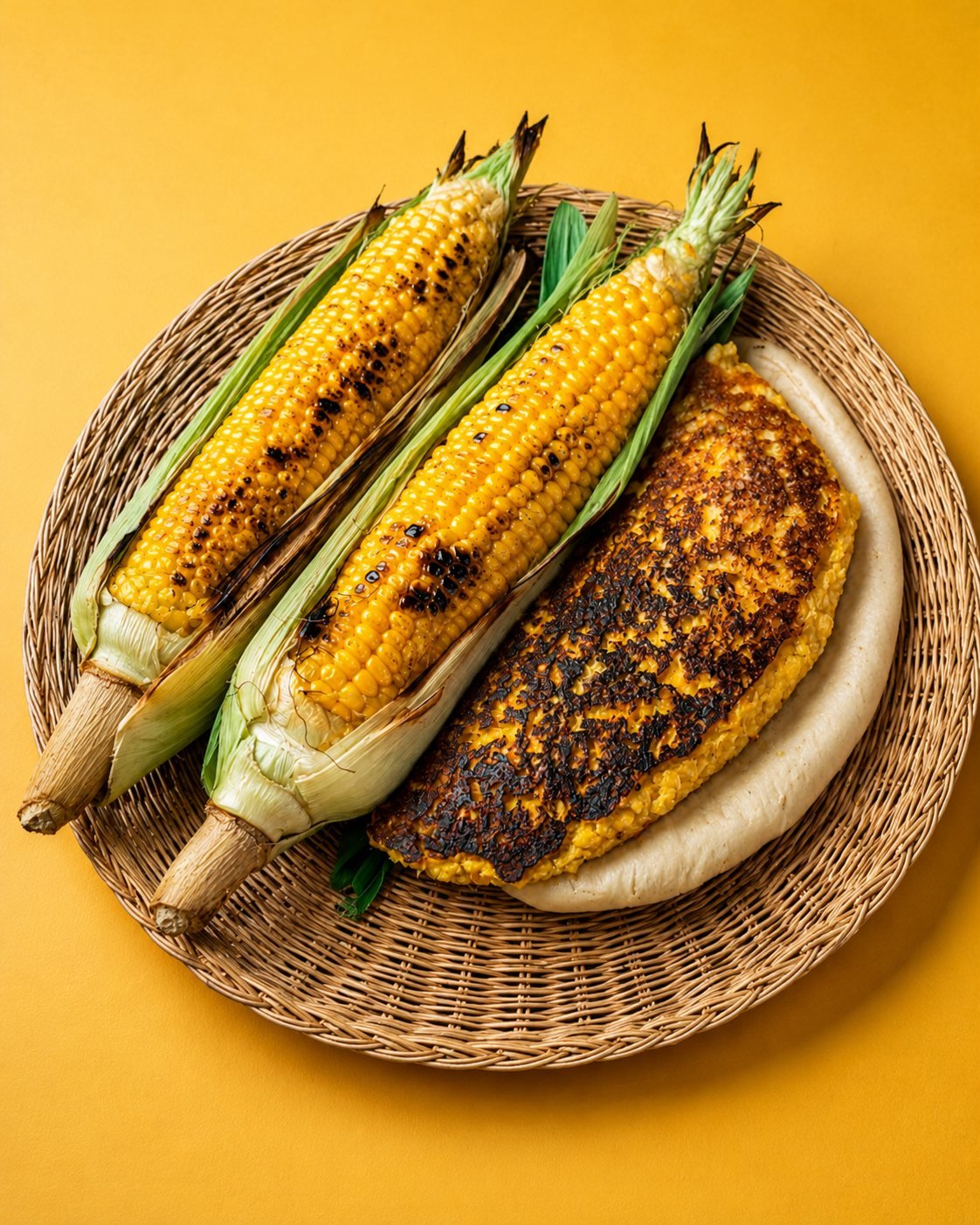 Cachapa venezolana de maíz con queso