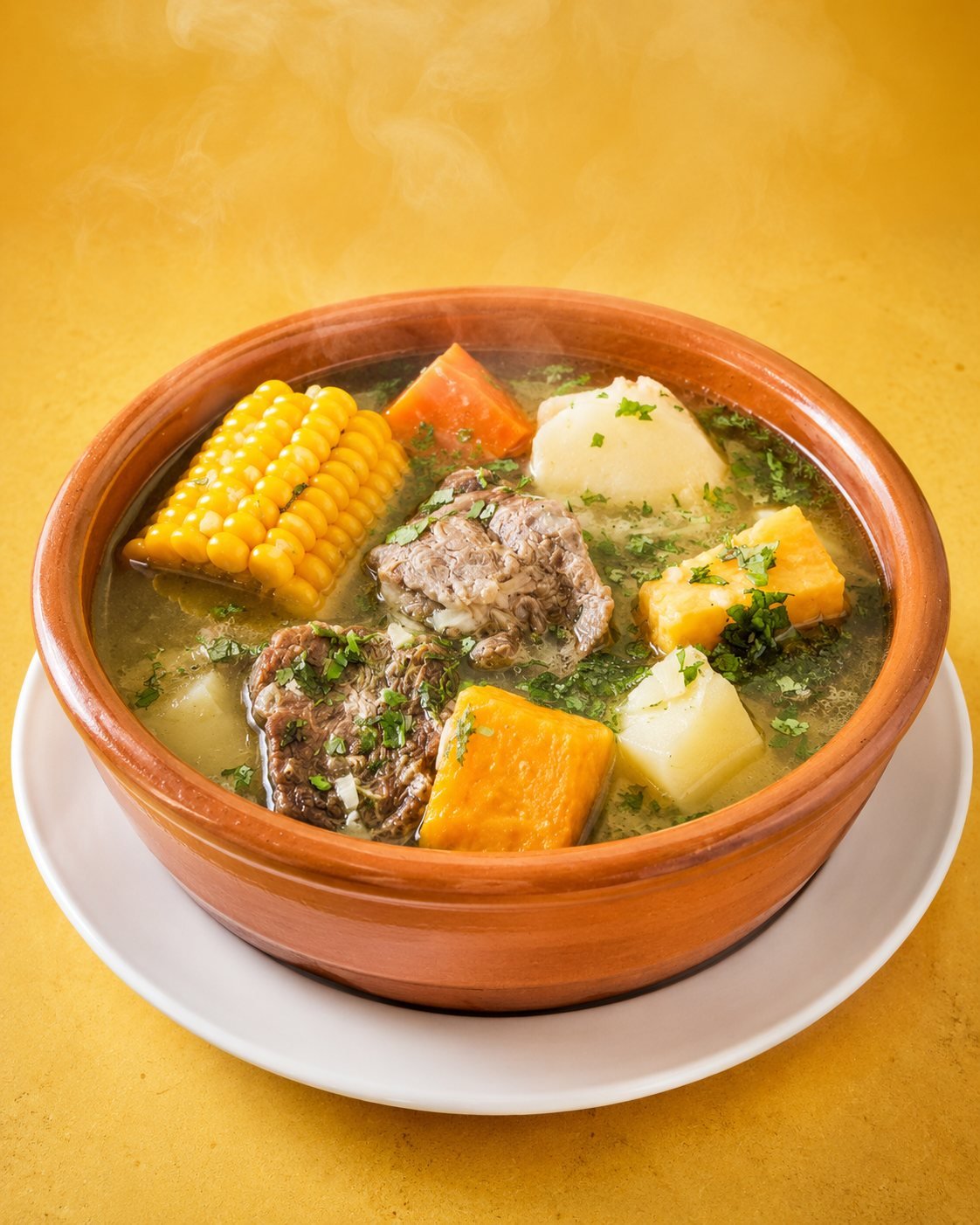 Sancocho venezolano con carne y verduras